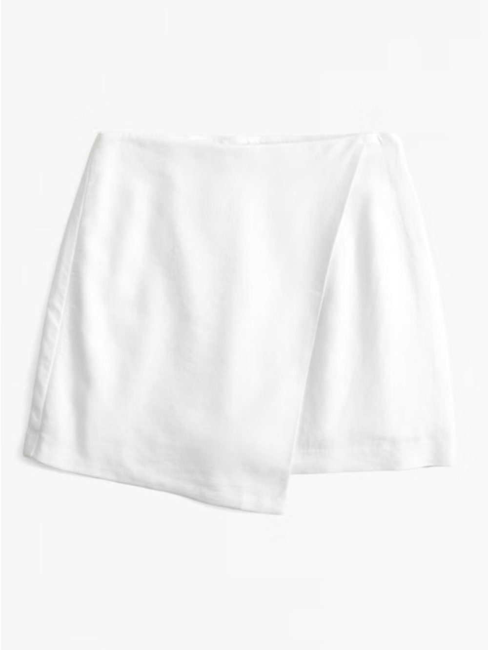 Abercrombie & Fitch Scarlett White Linen Blend Asymmetric Wrap Mini Skort